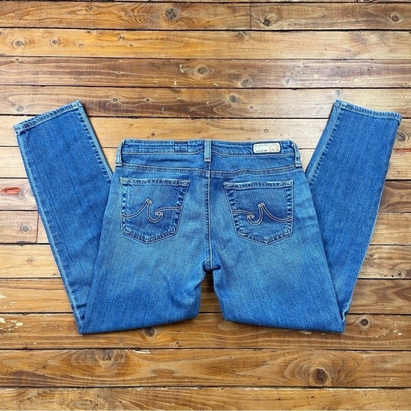 AG Adriano Goldschmied Stilt crop cigarette jeans ripped faded blue denim 27 - Picture 2 of 14